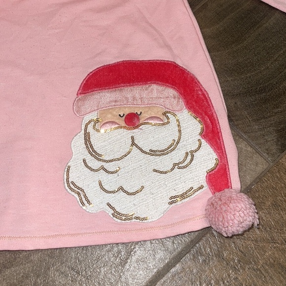 Little Girl's Mud Pie Pink Sequined Santa Dress - Picture 2 of 4